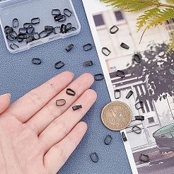 304ステンレススチールスナップオンベイル  電気泳動黒  8x5.5x3mm  インナー：7x4mm  50個/箱&nbsp;STAS-UN0006-32B
