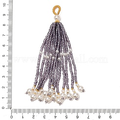 プラスチックビーズの大きなペンダント  タッセルチャーム  インディゴ  95~105x10~10.5x10~10.5mm  穴：6x4.5mm&nbsp;PL-CBA0279-01B