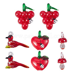 8Pcs 4 Styles Handmade Lampwork Pendants&nbsp;LAMP-TA0002-33
