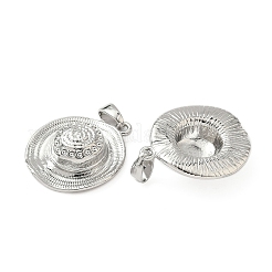 真鍮チャーム  カドミウムフリー＆鉛フリー  帽子  プラチナ  20x17x5.5mm  穴：2.5x4.5mm&nbsp;KK-H076-14P
