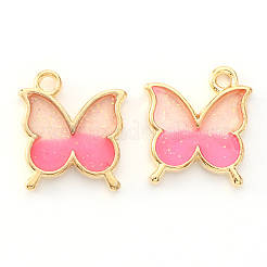 Light Gold Plated Alloy Enamel Pendants&nbsp;ENAM-R136-24B