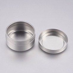 丸いアルミ缶  アルミジャー  化粧品の貯蔵容器  ろうそく  キャンディー  スリッポン蓋付き  プラチナ  3.4x1.75cm  容量：10ml（0.34液量オンス）&nbsp;CON-L007-06