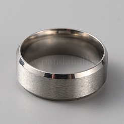 201ステンレススチールプレーンバンドリング男性用女性用  つや消しステンレススチールカラー  usサイズ9 3/4(19.5mm)&nbsp;RJEW-WH0010-06E-MP