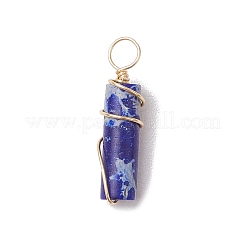 Dyed Synthetic Imperial Column Copper Wire Wrapped Pendants&nbsp;PALLOY-JF03490