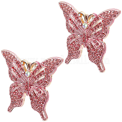4Pcs Butterfly Alloy Rhinestone with Plastic Clips&nbsp;HJEW-CP00063