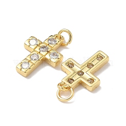 Brass Micro Pave Cubic Zirconia Pendants&nbsp;KK-Q068-49B-G
