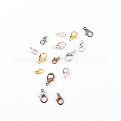 亜鉛合金カニカン  ジュエリー作りパーツ  ミックスカラー  10~14x6~8mm  穴：1~1.8mm  150個/箱&nbsp;PALLOY-SZ0001-16