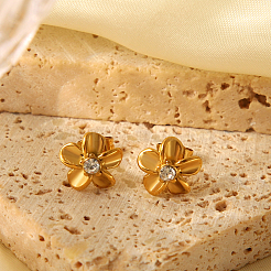 Elegant 304 Stainless Steel Flower Stud Earrings&nbsp;BN1481