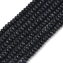 Synthetic Blue Goldstone Beads Strands&nbsp;G-K343-C52-01A