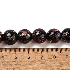 手作りの二色性箔ガラスビーズ連売り  ロンデル  淡いバイオレットレッド  11~11.5mm  穴：1.6mm  約33個/連  13.27''（33.7センチメートル）&nbsp;DICH-U001-06E