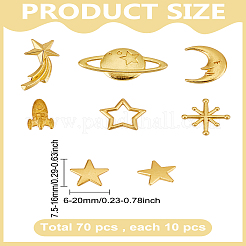 70Pcs 7 Styles Zinc Alloy Cabochons&nbsp;FIND-LP0003-32G