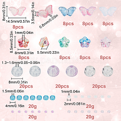 DIYガラス＆シードビーズジュエリー作りキット  ミックスカラー  2~14.5x2~8x2~8mm  穴：0.8~1.6mm&nbsp;DIY-SC0025-69