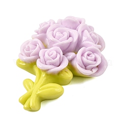 オペーク樹脂カボション  バラの花束  ミックスカラー  50x37.5x14.5~15mm&nbsp;RE-CBA6D7B-01