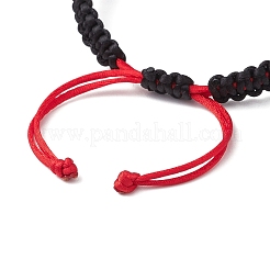 女性用ナイロン編み紐ブレスレット  花  レッド  内径：3-1/4~5-1/2インチ（8.25~13.85cm）&nbsp;BJEW-JB11375