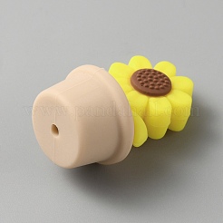 Sunflower Silicone Beads&nbsp;SIL-WH0008-40B