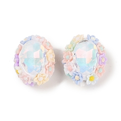 Handmade Luminous Polymer Clay Rhinestone Beads&nbsp;CLAY-H003-05
