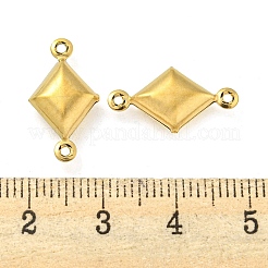 イオンプレーティング（IP）304ステンレススチールコネクタチャーム  菱形リンク  18KGP本金メッキ  18x10x5mm  穴：1mm&nbsp;STAS-P360-01B-G