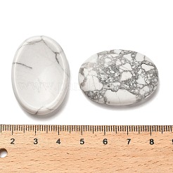 楕円形の天然ハウライト ウォーライト ストーン  不安治癒クリスタルサムストーン  35~35.5x25x6.5mm&nbsp;G-H073-06A
