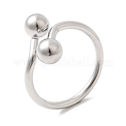 304 Stainless Steel Open Cuff Rings for Women&nbsp;RJEW-K313-19P