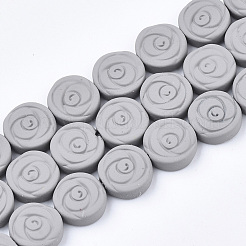 塗装非磁性合成ヘマタイトビーズ連売りスプレー  花  ミックスカラー  10x3mm  穴：0.8mm  約41個/連  16.34インチ（41.5cm）&nbsp;G-T124-33B