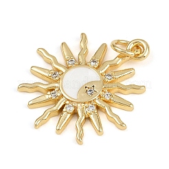 Brass Micro Pave Cubic Zirconia Pendants&nbsp;KK-C114-18G-02