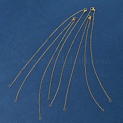 4個 304ステンレススチールアズキチェーンネックレス作り  カニカン付き  ゴールドカラー  14.6インチ〜14.8インチ（37.2~37.8cm）  1.5mm  穴：2.5mm&nbsp;STAS-FS0001-81G