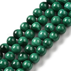 天然石マラカイトビーズ連売り  ラウンド  6mm  穴：0.7mm  約34~35個/連  7.68~8.07''（19.5~20.5センチメートル）&nbsp;G-A271-A01-6mm