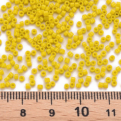 ガラスシリンダービーズ  シードビーズ  不透明色  丸い穴  ゴールド  1.5~2x1~2mm  穴：0.8mm  約8000個/袋  約1ポンド/バッグ&nbsp;SEED-S047-K-006