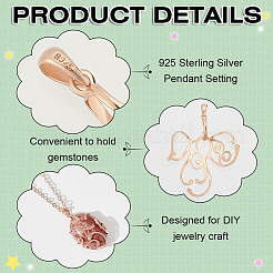 1Pc 925 Sterling Silver Pendant Cabochon Settings&nbsp;STER-BC0002-76KCG