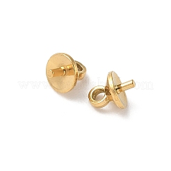 304ステンレススチールカップパールペグベイルピンペンダント  片穴パーツ用  イオンプレーティング（ip）  18KGP本金メッキ  6.5x5mm  穴：1.6mm  ピン：1mm&nbsp;STAS-L300-004C-G