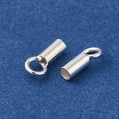 925スターリングシルバーコードエンドパーツ  エンドキャップ  コラム  銀  7x3x2mm  穴：1.8mm  内径：1.5mm&nbsp;STER-P055-01B-S