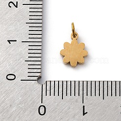 316サージカルステンレススチールエナメルペンダント  丸カン付き  花のチャーム  イオンプレーティング（ip）  18KGP本金メッキ  ホワイト  9x7x1.5mm  穴：2.6mm&nbsp;STAS-K258-40D-G