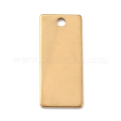 イオンプレーティング(IP) 201ステンレスペンダント  長方形  18KGP本金メッキ  28x12x0.5mm  穴：2.5mm&nbsp;STAS-Z038-01G-B