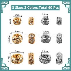 60Pcs 6 Style Brass Bead&nbsp;FIND-GO0001-49