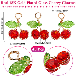40Pcs Cherry Glass Pendants&nbsp;FIND-BBC0004-45