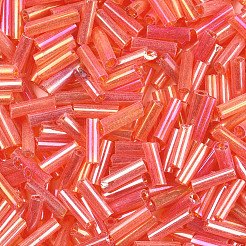 Transparent Colours Rainbow Glass Bugle Beads&nbsp;TSDB6MM165