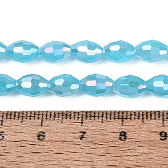 Electroplate Imitation Jade Glass Beads Strands&nbsp;GL-N002-01A-C04