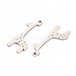 変色しない304ステンレススチールペンダント  レーザー切断  キリン  ステンレス鋼色  22.5x9x1mm  穴：0.9mm&nbsp;STAS-S116-195P