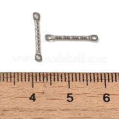 変色しない304ステンレススチールコネクタチャーム  テクスチャバーリンク  ステンレス鋼色  15x2.5x1.2mm  穴：1.2mm&nbsp;STAS-Q323-09P