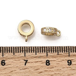 真鍮マイクロパヴェクリアキュービックジルコニアチューブベイル  18KGP本金メッキ  10x7.5x2.7mm  穴：1.2mm&nbsp;LS-KK-Z126-27G
