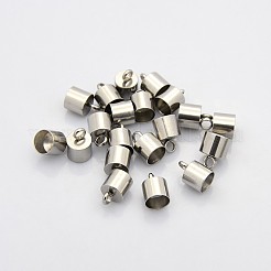 変色しにくい304ステンレススチールコードエンド  エンドキャップ  ステンレス鋼色  13x9mm  穴：3mm  内径：8mm&nbsp;STAS-N034-11