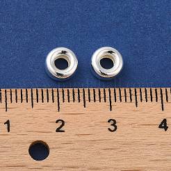 925スターリングシルバースペーサービーズ  ロンデル  銀  6x3.5mm  穴：3mm&nbsp;STER-K021-04S-C