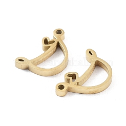 304ステンレススチールチャーム  レーザー切断  14KGP本金メッキ  文字d  12x7.5x1.5mm  穴：1mm&nbsp;X-STAS-M327-02G-D