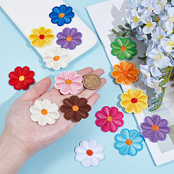 2 Sets Flower Polyester & Cotton Computerized Embroidery Iron on/Sew on Patches&nbsp;PATC-DR0001-07