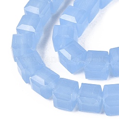 Imitation Jade Glass Beads Strands&nbsp;GLAA-R041-8x8mm-B06