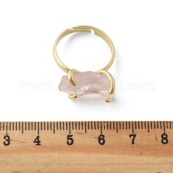 Natural Rose Quartz Finger Rings&nbsp;RJEW-B122-01G-06