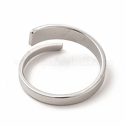 Non-Tarnish 304 Stainless Steel Rectangle Open Cuff Ring for Women&nbsp;RJEW-B027-02P