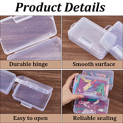 長方形のプラスチックビーズ収納容器4個  透明  16x9x4cm&nbsp;CON-CN0001-44