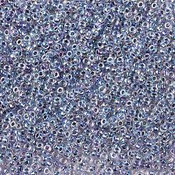 MIYUKIラウンドロカイユビーズ  日本製シードビーズ  （rr286)ライトアメジストライニングクリスタルab  11/0  2x1.3mm  穴：0.8mm  約1100PCS /ボトル  10 G /ボトル&nbsp;SEED-JP0008-RR0286