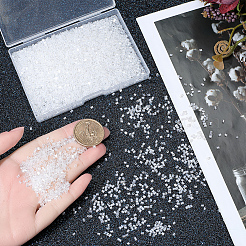 90gのパールガラスのビューグルビーズ  透明  4.5~5.5x2mm  穴：1mm&nbsp;SEED-PA0001-21